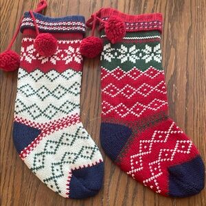 Colorful Knit Christmas Stockings no tags but never used!